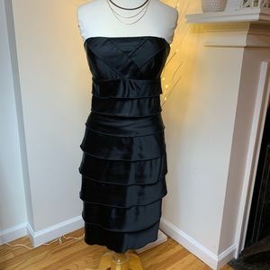 Strapless Calvin Klein little black dress
